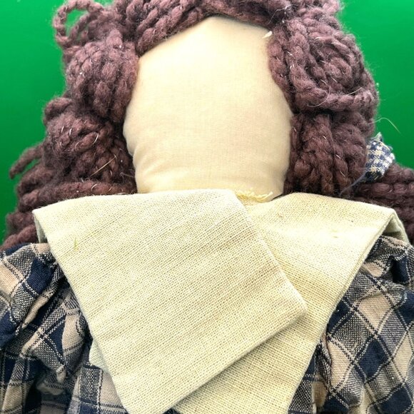 Vintage Handmade Cloth Doll Fabric Ragdoll Primitive Folk Art OOAK Country Décor - Picture 12 of 13